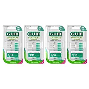GUM Soft Picks Original Interdentale reiniger, eenvoudige en zachte reiniging van de interdentale ruimtes, aangenaam gevoel voor gebruik, grondige plaque-verwijdering (Medium, 4)