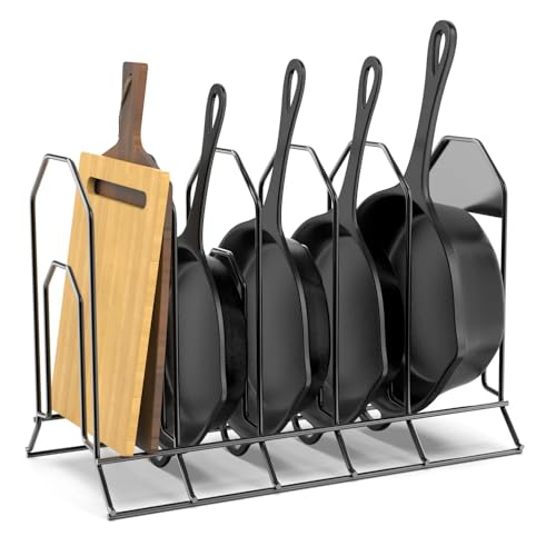 Image of Pan Organizer Rack for Kitchen | Pot & Pan Holder Stand | Kitchen Storage Rack | Tawa Stand | Cookware Organizer | Compact Kitchen Rack (Heavy Duty, Space Saving)