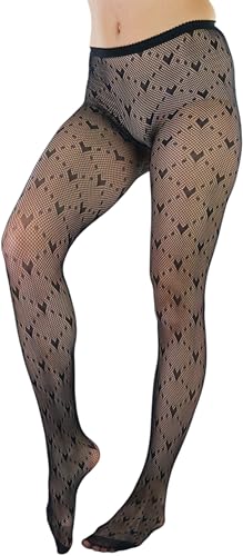 Image of ToBeInStyle Women's Valentine Day Themed Opaque Sheer Pantyhose w /Heart Love