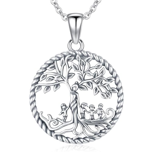 Collier Arbre de vie Argent Cadeau Émouvant pour Maman et Fille
