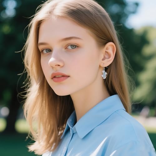 Boucles d'oreilles pendantes argent avec cactus turquoise élégant