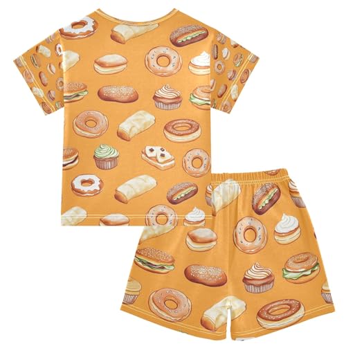 senya Orange Various Breads Summer Pajamas Set Short Cotton Sleepwear 2 Piece2