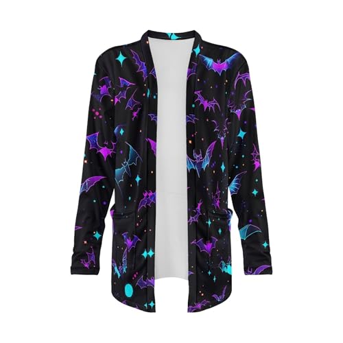 Image of Fall Maple Leaf Cardigan Sweaters for Women Long Sleeve Cardigan Soft Drape Open Front Dusters V-Neck Jackets Dressy