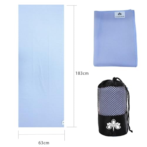 Yoga Towel Yoga Mat Towel Non Slip Hot Yoga Towel Quick Dry Fitness Mats Towel Ultra Soft and Sweat Absorbent Grip Dot Washable Grip Towels With Free Mesh Carry Bag - Image 5