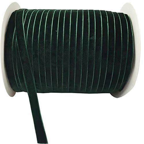 Image of 10 Yards Dark Green Velvet Ribbon