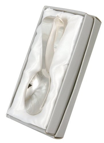 stephan baby keepsake silver plated bent-handled spoon in satin-lined gift box