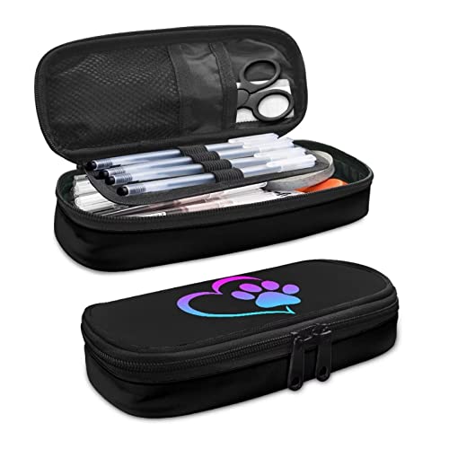 Image of Dog Paw Print Pencil Case Large Capacity Pencil Bag Pencil Pouch Pen Cases Storage Pouch for Girls Boys School College Students Teen Adults Office Organizer Gifts