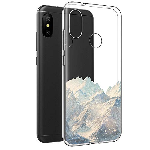 Funda Xiaomi Mi A2 Lite, Eouine Cárcasa Silicona 3D Transparente con Dibujos Diseño Gel TPU [Antigolpes] de Protector Case Fundas para Movil Xiaomi Mi A2 Lite/Xiaomi Redmi 6 Pro -(Montaña de Nieve)