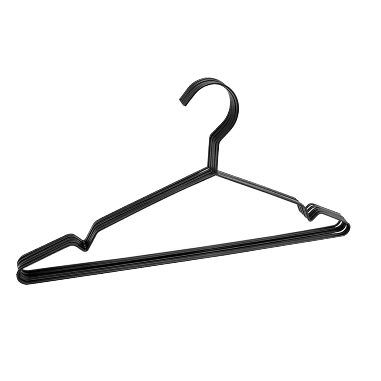 Happyyami 5PCS Thickened Manganese Steel Clothes Hangers Non Slip Coat Racks Black Clothes Rack for Home Laundry Clothing Shops Design