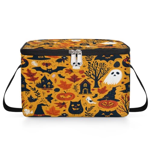 GzLeyigou Halloween Party Decor Lunch Bags for Women Men 9 Cans, Hot & Cold Food Delivery Bag Insulated Grocery Bag Insulated Lunch Box Cooler Bag for Office Work Picnic Beach