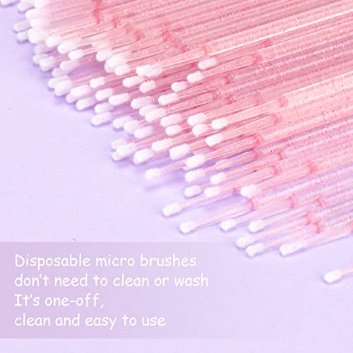 G2PLUS 400PCS Micro Applicators, Crystal Pink, Eyelash Extension Applicators for Eyelashes Extensions Crafting - Image 4