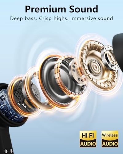 Wireless Earbuds with Active Noise Cancelling,140-Hour Long Battery Life Bluetooth 5.4 Ear Buds,Multi-Device Pairing,Enhanced Clear Call,Deep Bass Stereo In Ear Headphone - Image 5