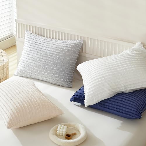 Warmdern Beige Pillow Covers Queen Standard Pillow Cases Soft Microfiber Pillow Cases Set Of 2 Boho Textured Pillowcase With Envelope Closure thumb #7