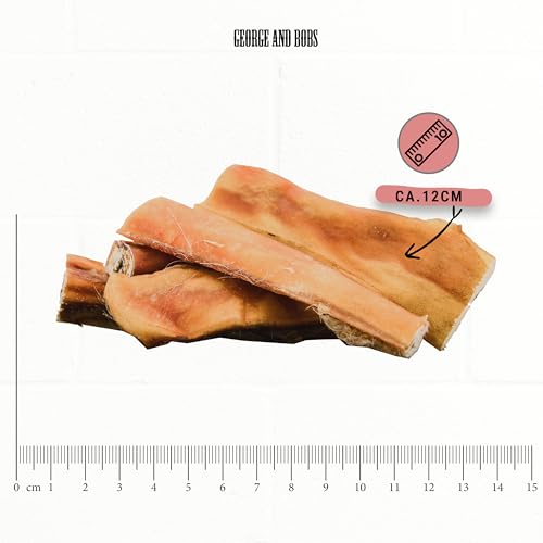 George & Bobs Rinderkopfhaut 5x1000g | 5000g – Aromatischer Naturkausnack für Hunde – Schonend luftgetrocknet – Verschiedene Größen für mittellangen Kauspaß