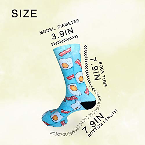 Ulquieor Women's Egg Bacon Cotton Moisture Wicking Cushion Novelty Athletic Crew Socks #TOP2