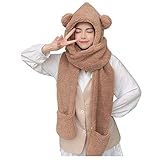 ✔Juego de bufanda 2 en 1 para mujer, fabricado con materiales de poliéster y franela suave, elástica y transpirable. Les brindará a sus hijos una sensación cálida, cómoda y acogedora.