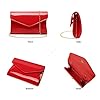 Pochette en cuir verni pour femme - Sac à main élégant à bandoulière pour Noël, mariage, bal de fin d'année, Rouge-b, standard #2