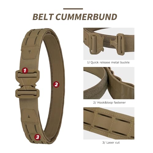 Image of YAKEDA Tactical Battle Belt-Quick-Release Rigger Men's Belts Airsoft Nylon Inner & Outer Anti-slip Belt