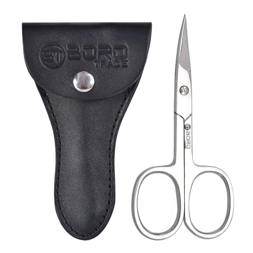 Nail Scissors Curved Cuticle Sharp Multipurpose Beauty & Grooming Shears for Eyebrows Eyelashes Toenails Manicure Pedicure Nose Trimming Cuticles Women & Men (Silver)