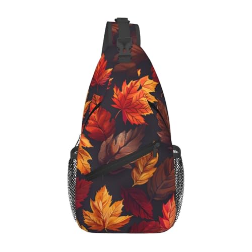 Bolso tipo bandolera con estampado otoñal para mujer y hombre miniatura 1