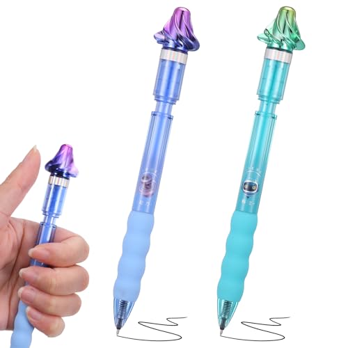 XLIUAX 2 Pcs Fidget Pens Fidget Gel Pen for Adults 0.5mm Black Ink Stress Relief Pen Quick Dry Retractable Gel Pens for Writing Instrument Journaling Office School Supplies