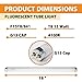 18 Inch F15T8/CW T8 15W Fluorescent Light Bulb Cool White Compatible for Philips GE F15T8/SP41 Replacement Bulb G13 Base 6 Count