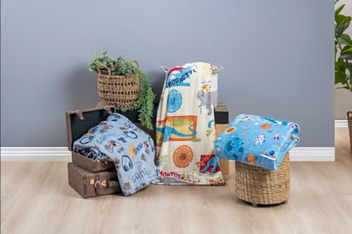 MANTA INFANTIL MENINO & MENINA FLANNEL KIDS SOLTEIRO 01 PEÇA - DINOSSAURO