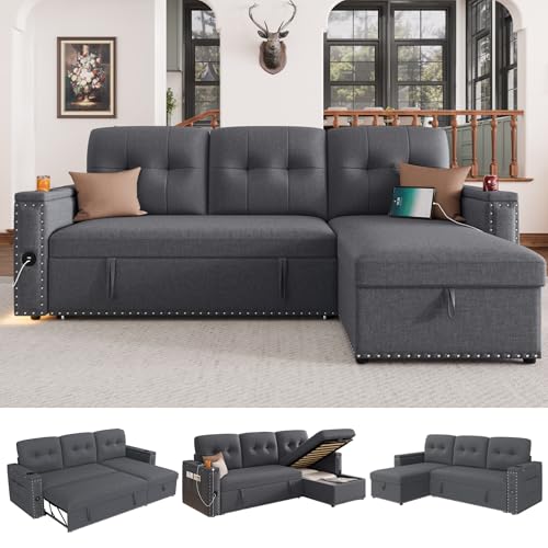 HIFIT Sleeper Sofa Bed- 81" L Shaped Pull Out Couches