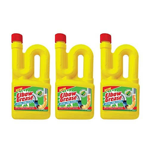 Destapacaños Elbow Grease Líquido - Limpiador de Alta Resistencia para Desagües y Fregaderos, Kit Todo en Uno para Destapar Cañerías (750 ml)