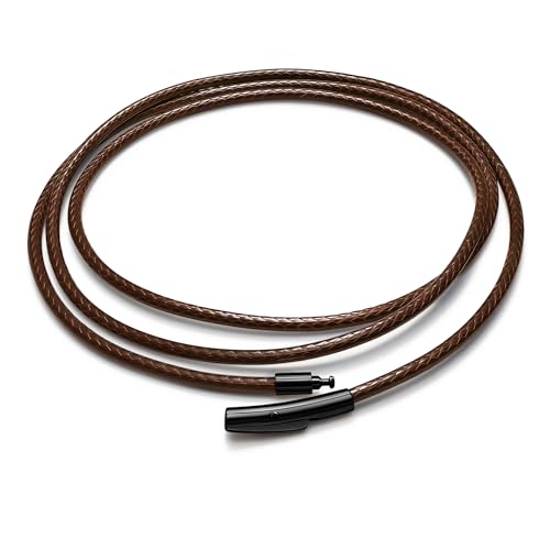 Hoyazvet 2mm 3mm �h���ґg���U�[�l�b�N���X�R�[�h �j�����p | �u���b�N&�X�e�����X�X�`�[���N���X�v�t���h�� | �y���_���g�p�_�[�N�u���E��/�u���b�N���b�N�X���[�v�`�F�[�� ����16~30�C���` (�M�t�g�{�b�N�X), Length 24 I