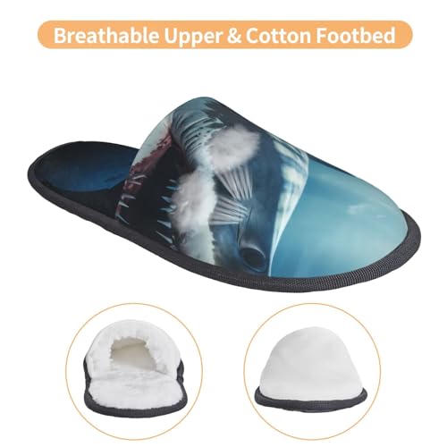 3d Realistic Shark Print House Slippers For Women And Men,Soft Slippers With Memory Foam,Non-Slip Indoor Home Shoes3