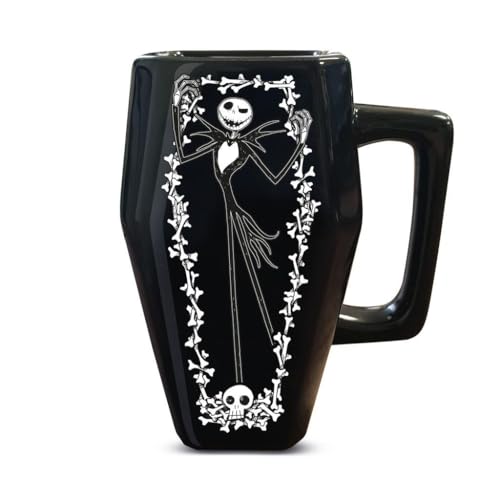 Pyramid International The Nightmare Before Christmas (Coffin) Shaped Black Mug, Iconic and Stylish, 500ml, One Size