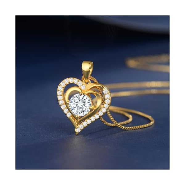 waitrose Moissanite Heart Necklace for Women Birthday Gifts for Wife S925 Sterling Silver Jewelry for Christmas Anniversary Valentine Birthday Gift for Her Girlfriend Mom - Image 4