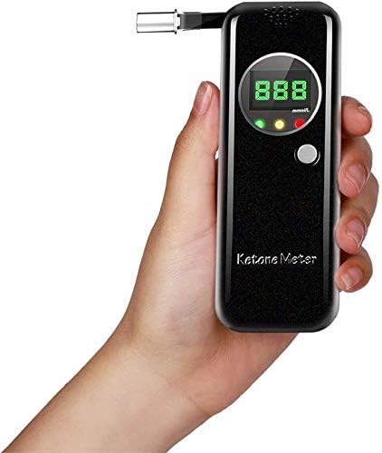 Professional Portable Ketone Breath Meter, Ketone Breath Tester, Digital Ketone Breathalyzer with 10 Mouthpieces