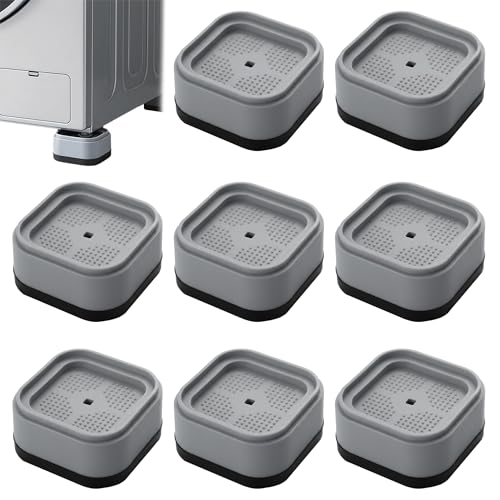 8 Piezas Apilables Tacos Elevadores Cama, 3.5cm Elevador Mesa Antideslizante, Bloques De Elevación de Cama Cuadrados para Lavadora, Frigorífico, Sofá, Somier, Mesa, Sillas, Mueble para La Televisión