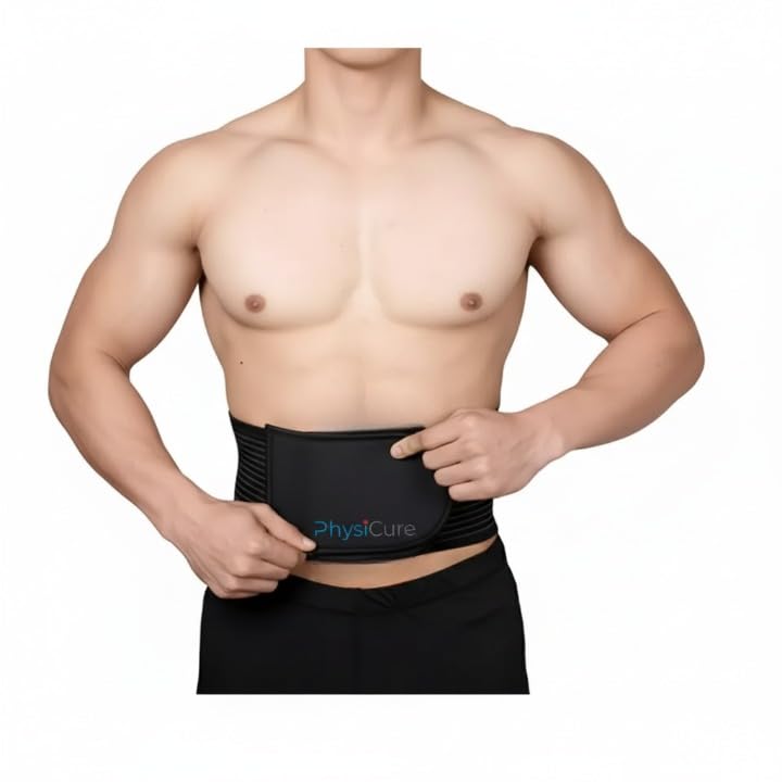 Comfort & Support Umbilical Hernia Belt for Men & Women | Adjustable Abdominal Binder with Compression Pad | Breathable Lightweight Fabric | Post Surgery & Everyday Support | Black (28”-46”)