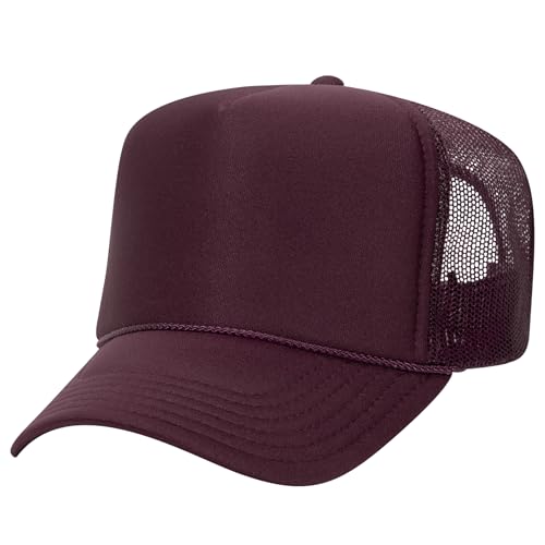Image of OTTO Polyester Foam Front 5 Panel High Crown Mesh Back Trucker Hats in 97, Bulk, Wholesale