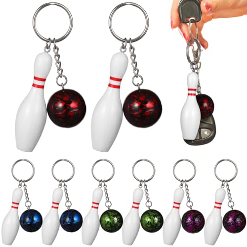 Llaveros colgantes para bolsos con diseño de mini bola de bolos