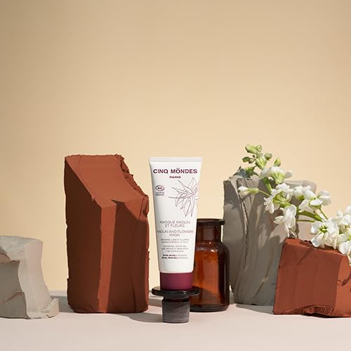 Miniatura 4 de Cinq Mondes Máscara de caolín y flores, 2.0 onzas, para todas las pieles o pieles grasas y acné, minimiza el exceso de aceite y aumenta el