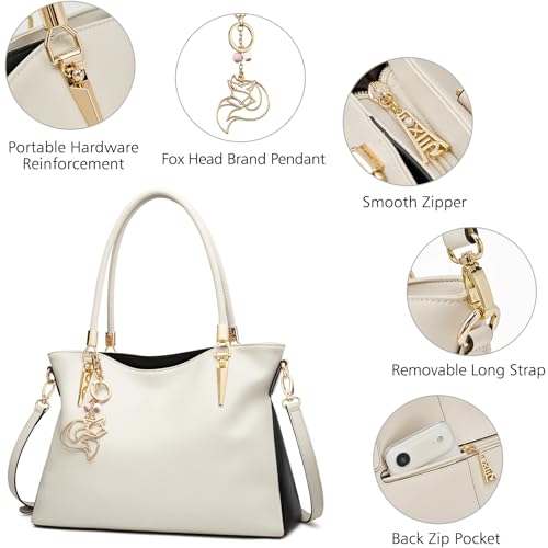 Image of FOXLOVER Soft Genuine Leather Medium Purses for Women Tote Bag Handbags with Top-handles Shoulder Satchel Purse