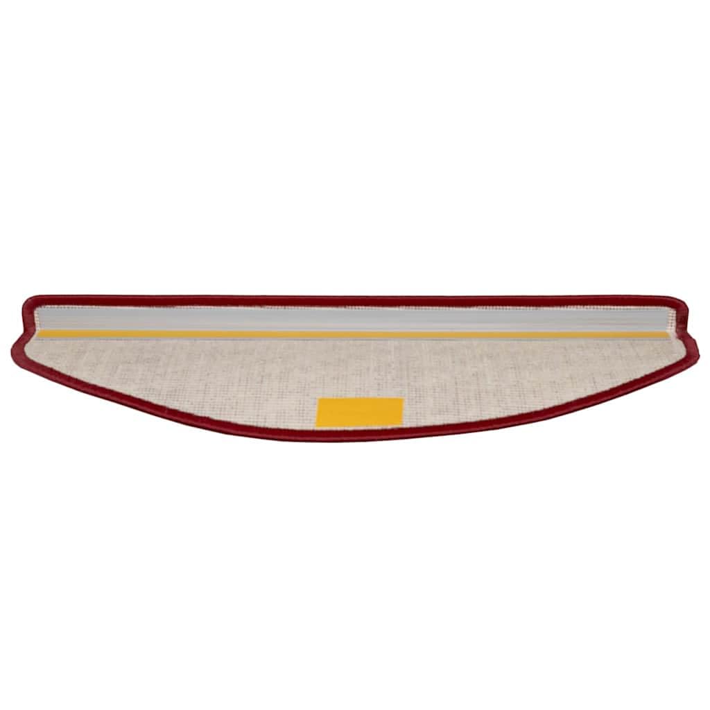 Selbstklebende Treppenschoner 15 Stück Rot 65 x 21 x 4 cm Treppenstufen Matten, Teppich Innen für Treppen, rutschfest Stufenmatten Treppenteppich