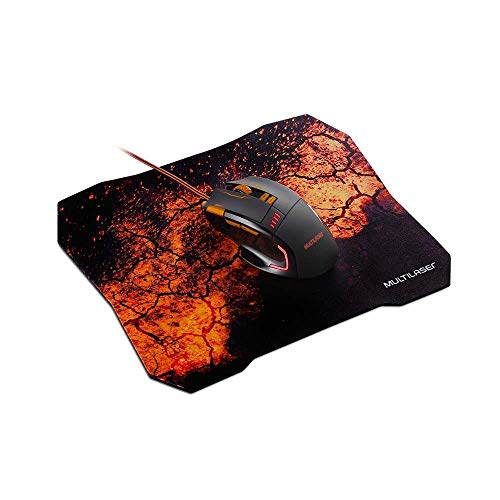 Combo Mouse Gamer E Mouse Pad Multilaser Laranja - MO256