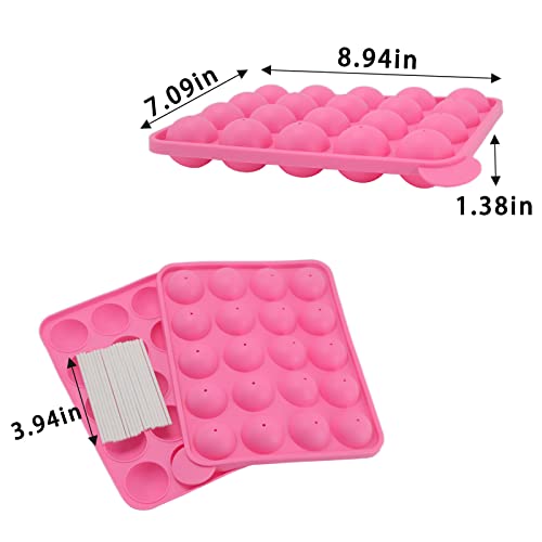 Emousport 20 Holes Silicone Non-Stick Cake Pop Kit Silicone Lollipop Mold Cake Mold Baking Chocolate Ice Lattice Bakeware Mould +20 Sticks #TOP1