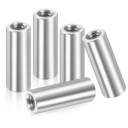 Tornillos de conexión M5 × 30 mm - Casquillos roscados de acero inoxidable 304, tuercas de conexión redondas, buje espaciador roscado, acoplador roscado, para muebles, maquinaria, electrónica y