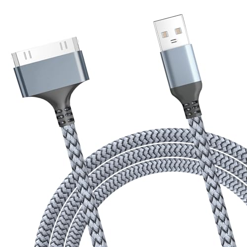 Vrllinking 30-Pin USB Charger Cable 3.3FT, Fast Charging & Sync Nylon-Braided Cord Compatible with iPhone 4/4S/3G/3GS, iPad 1/2/3, iPod Touch 4/3/2/1, Classic/Nano for Older Generation Devices 1 Pack