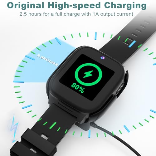 Image of Compatible with Cosmo Jr Track 5 Charger Portable Magnetic Charging Stand | (Not for Cosmo JrTrack 4 3 2 1 SE)Replacement USB Charging Dock Cable Cord Accessories for Jrtrack 5 Kids Smart Watch-Black