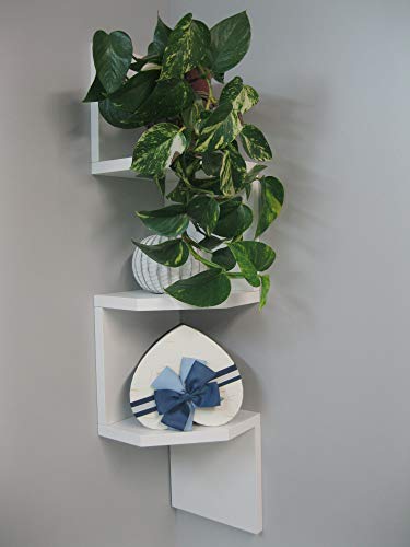 Estantería Pared Diseño Zig Zag Mod.20 // 3 Estantes Especial Esquinera. Blanco/Color (Blanco)