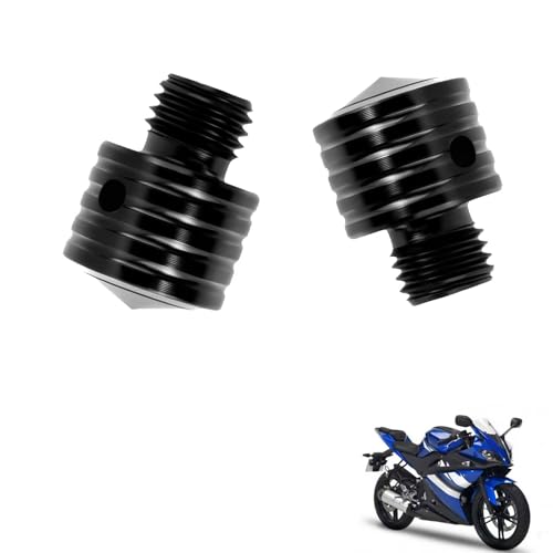 generisch 2PCS motorrad spiegel blindstopfen kompatibel mit Yamaha YZF R125,staubdicht tuning zubehör(black)