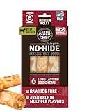 Earth Animal No Hide Chews - Long Lasting Rawhide Free Medium Dog Chews Rolls, Beef - 6 Count