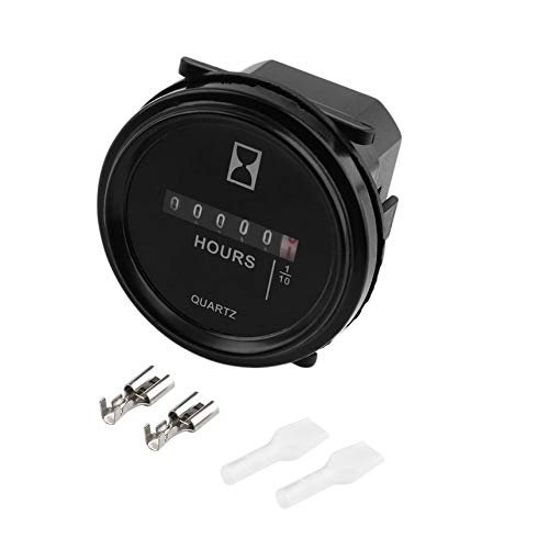 Sunny 2 Inch Round Hour Meter Hourmeter Cart Marine Boat Generator Engine 1075Hz 0.3W 6-80Vvolt DC Black